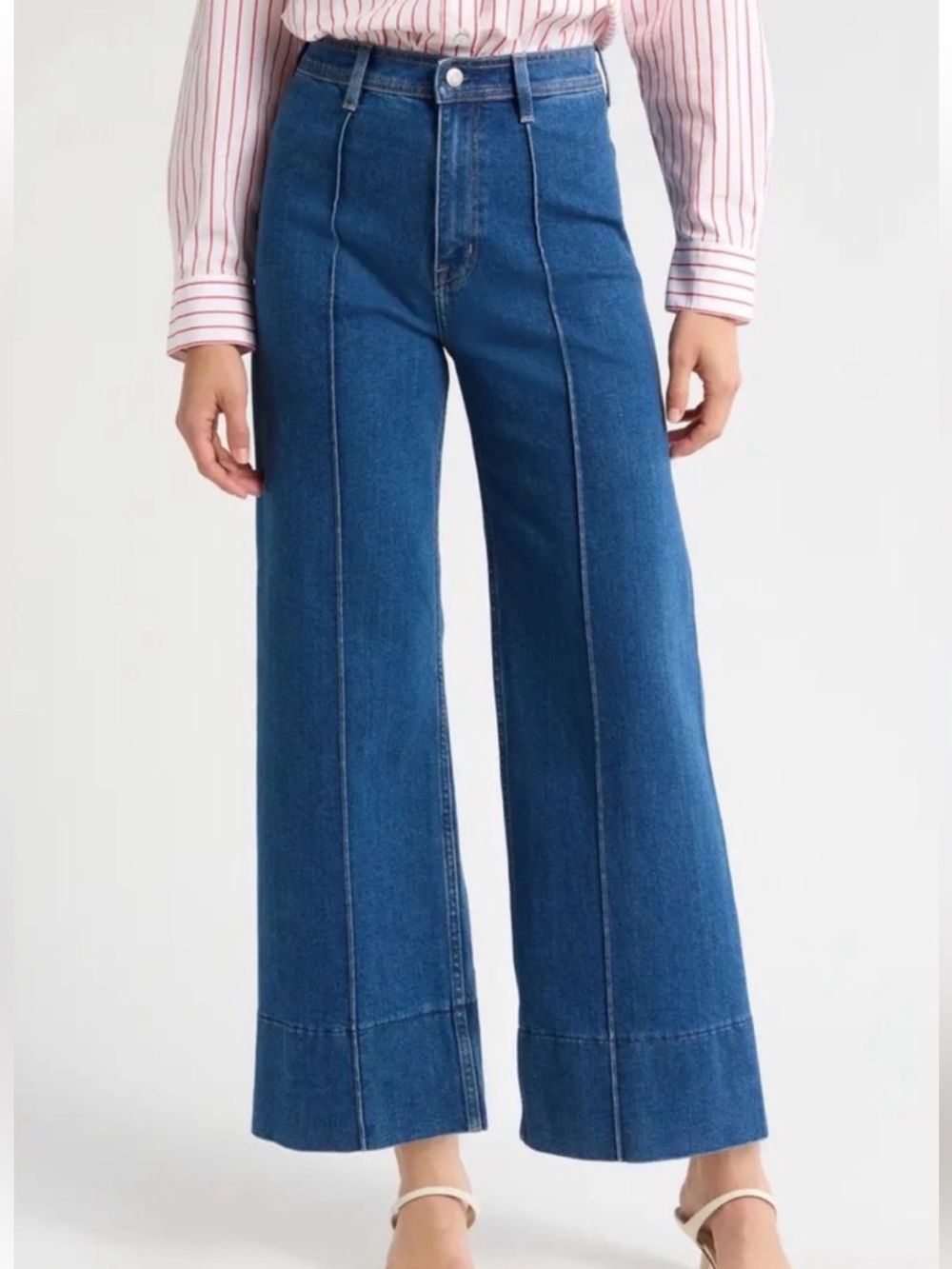 Jeans Pistola Penny Pintuck Ankle Wide Leg Sz 25